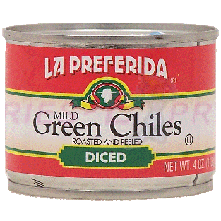 La Preferida  mild diced green chilli roasted and peeled 4oz