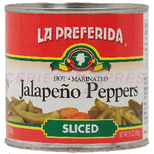 La Preferida  hot marinated sliced jalapeno peppers 11oz