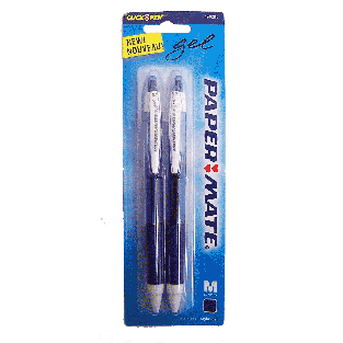 Papermate  gel pen, medium, blue ink  2pk