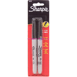 Sharpie  permanent marker fine point black ink, bi-pack  2ct