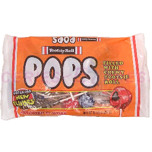 Tootsie Roll  pops filled with chewy tootsie roll, assorted fl 10.125oz