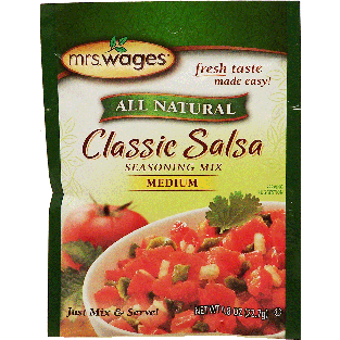 Mrs. Wage's  classic salsa seaoning mix, medium heat, just mix & 0.8oz