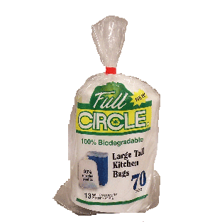 Full Circle  regular tall kitchen bags, 13 gallon capacity, 100% b70oz