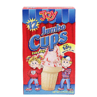 Joy  jumbo ice cream cups, 12-count 2.75oz