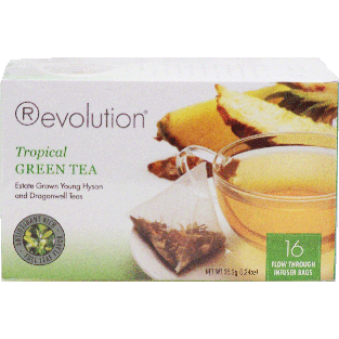 Revolution  tropical green tea, estate grown young hyson and dra1.24oz