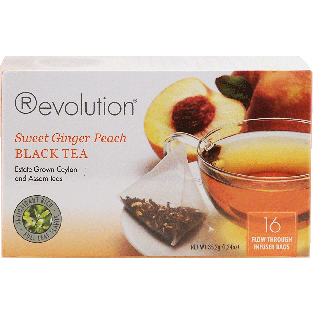 Revolution  sweet ginger peach black tea, estate grown ceylon an1.24oz