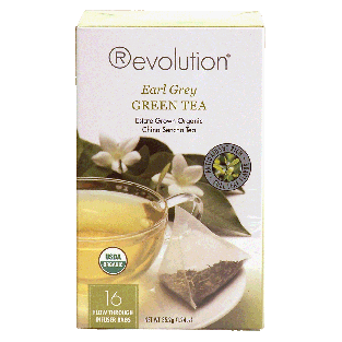 Revolution  earl grey green tea, 16-bags, organic 1.24oz