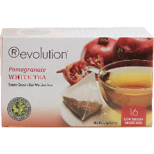 Revolution  pomegranate white tea, estate grown bai mu dan tea, 1.24oz