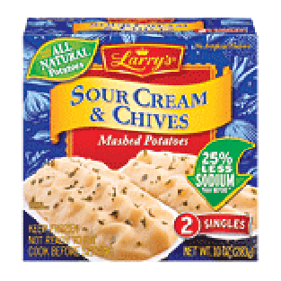 Larry's Mashed Potatoes sour cream & chives, 2 singles 10-oz