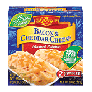 Larry's Mashed Potatoes bacon & cheddar cheese, 2 singles 10-oz