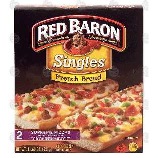 Red Baron Singles french bread, supreme pizzas, 2 pizzas 11.6-oz