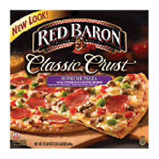 Red Baron Classic Crust supreme pizza with sausage, green and 23.45-oz
