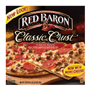 Red Baron Classic Crust 4-meat pizza; sausage, pepperoni, hamb21.77-oz