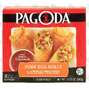 Pagoda  pork egg rolls made w/freshly cut cabbage, carrots, ce12.27-oz