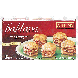 Athens  baklava; layers of flaky fillo, spiced nuts and delicate 10-oz