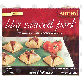 Athens  bbq sauced pork; bbq sauce with cooked pork in fillo dough6-oz