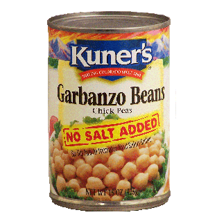 Kuner's  garbanzo beans, chick peas, no salt added 15oz