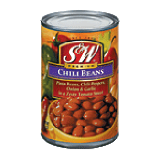 S&W  chili beans, pinto beans, chili peppers, onion, & garlic in 15.5oz