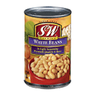 S&W  white beans in light seasoning, premium quality & taste  15oz