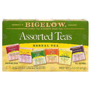 Bigelow  assorted teas, herbal tea 18-ct