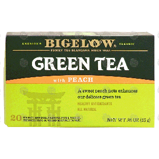Bigelow  green tea with peach 20-ct