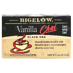Bigelow  vanilla chai black tea, 20-bags 1.64-oz