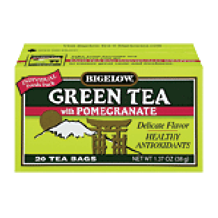 Bigelow Green Tea Bags Green Tea w/Pomegranate All Natural 20ct