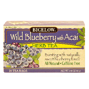 Bigelow  wild blueberry with acai herb tea, caffeine free, 20-ba1.46oz