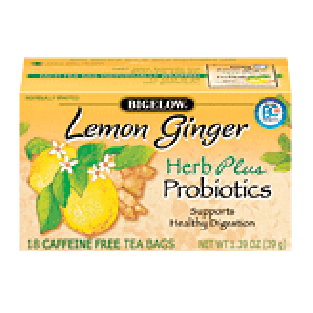 Bigelow Herb Plus lemon ginger tea with probiotics for healthy d1.39oz