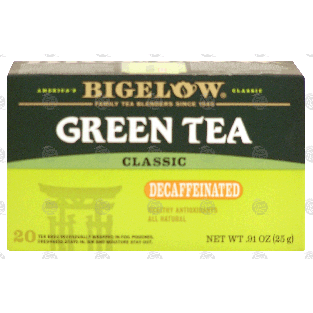 Bigelow  green tea, naturally decaffeinated, bags 20-ct