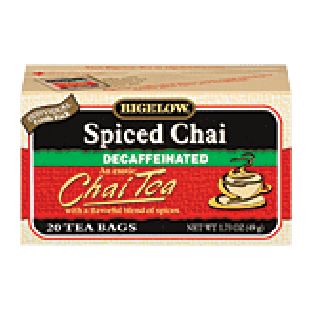 Bigelow  spiced chai black tea, decaffeinated, 20-bags 1.73oz