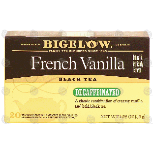 Bigelow  french vanilla decaffeinated tea, 20 tea bags 1.28-oz