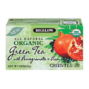 Bigelow Organic green tea with pomegranate & acai, 20-bags 1.28oz
