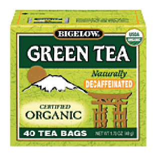 Bigelow Green Tea Bags Organic Green Tea Decaffeinated All Natural40ct