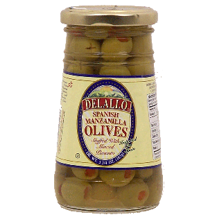 Delallo  spanish manzanilla olives stuffed with minced pimento 5.75oz