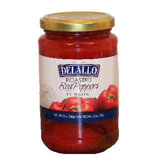 Delallo  roasted red peppers in water  12oz