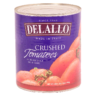 Delallo  crushed tomatoes in heavy juice with basil  28oz