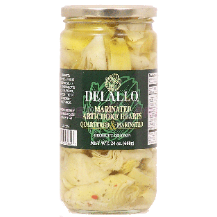 Delallo  marinated artichoke hearts, quartered & marinated  24oz