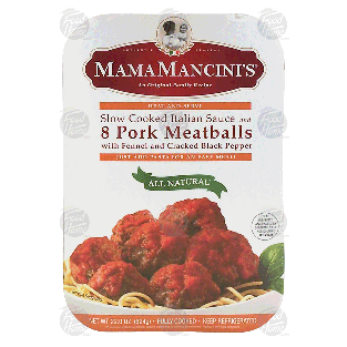 Mama Mancini's  pork meatballs slow cooked in italian sauce, 8-co22-oz