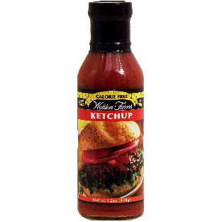 Walden Farms  ketchup, sugar free, calorie free, fat free 12oz