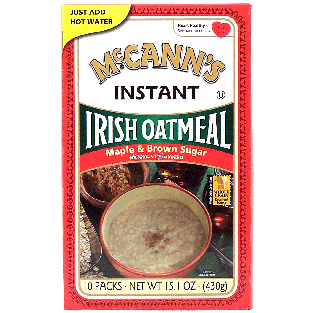 Mccann's  irish instant oatmeal maple & brown sugar flavor, 10-p15.1oz