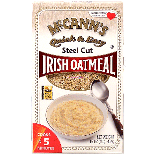 Mccann's  steel cut irish oatmeal, quick & easy 16oz