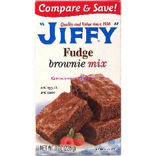 Jiffy  chocolate fudge brownie mix, add egg, nuts, oil and water 8oz