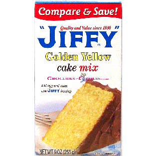 Jiffy  golden yellow cake mix, add egg and water 9oz