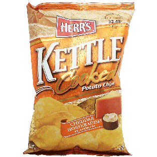 Herr's  kettle cooked potato chips, cheddar horseradish flavored 8oz
