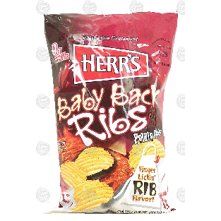 Herr's Baby Back Ribs finger lickin' rib flavor potato chips  9.5oz