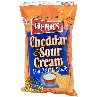 Herr's  cheddar & sour cream flavored rippled potato chips  9.5oz