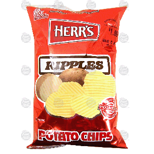 Herr's  ripples, potato chips 3.5oz