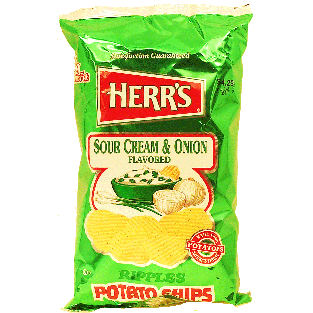 Herr's  sour cream & onion flavored potato chips 9.5oz