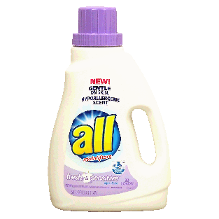 All Fresh & Sensitive liquid detergent with stainlifters, dye f50fl oz